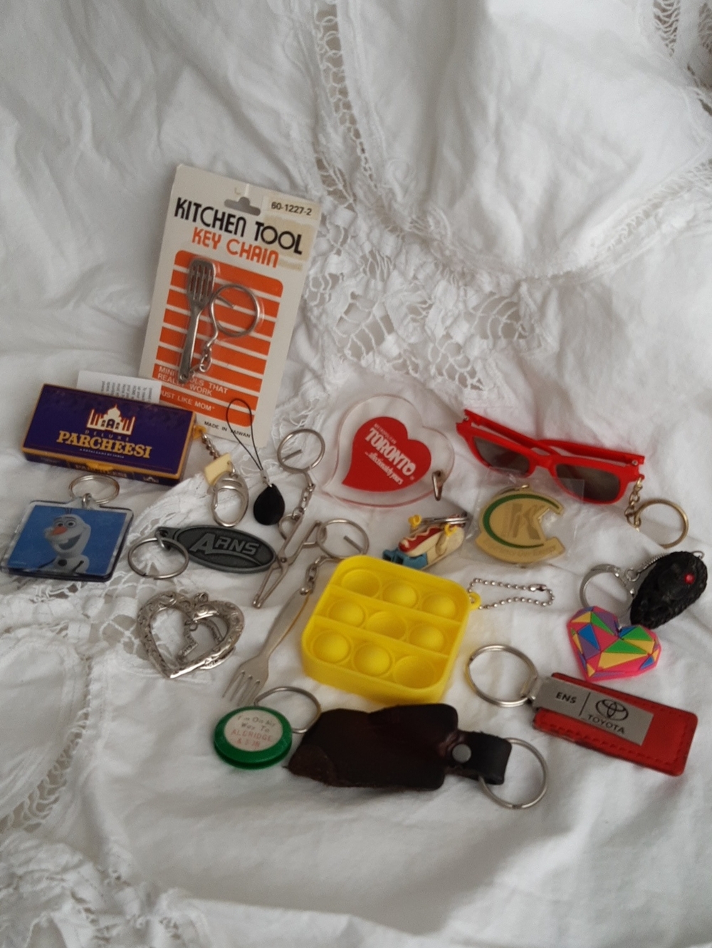 Assorted Women’s Keychain Accessories - Yellow Pop It & Multicolor Charms